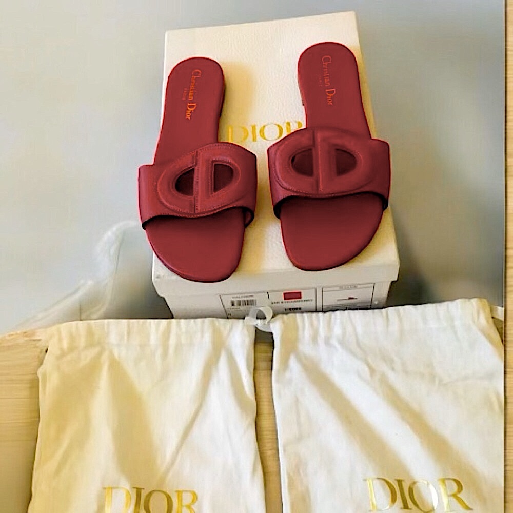 Christian Dior D-club slides with dust bags and box